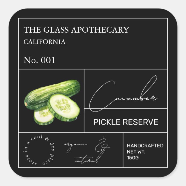 Apothecary Cucumber Label (Front)