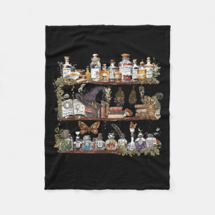 Apothecary Cupboard Herbs Botanical Witch Mystical Fleece Blanket