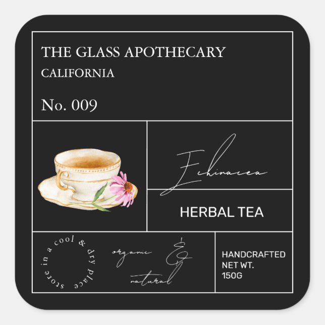 Apothecary Echinacea Herbal Tea Label (Front)