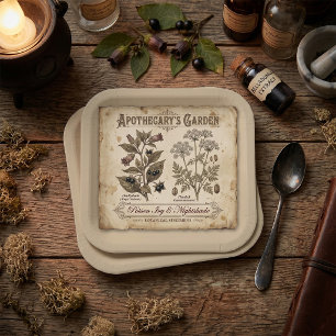 Apothecary Garden Poison Nightshade Paper Plate