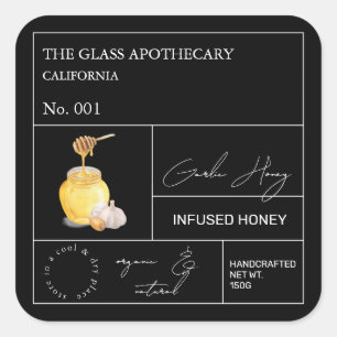 Apothecary Garlic Infused Honey Label