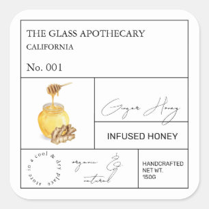 Apothecary Ginger Infused Honey Label