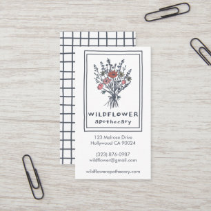 Apothecary Herbalist Wildflower Bouquet Rustic  Business Card