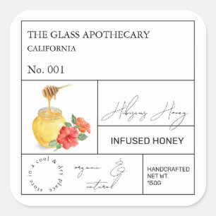 Apothecary Hibiscus Infused Honey Label