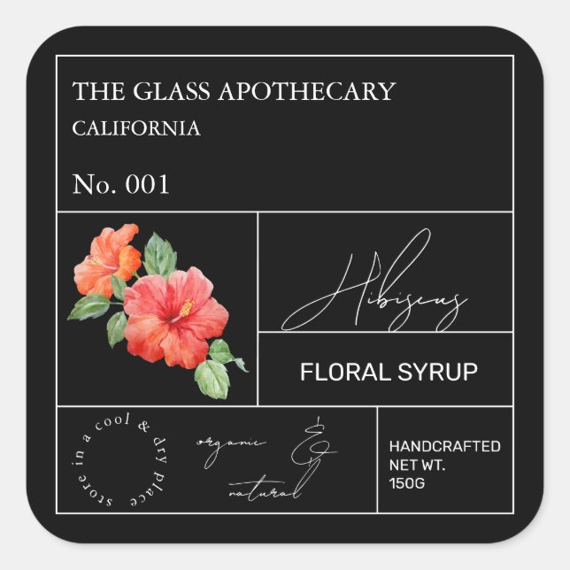 Apothecary Hibiscus Label (Front)