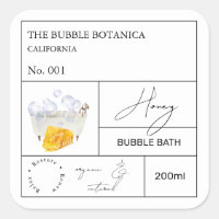 Apothecary Honey Bubble Bath Label