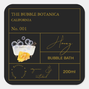Apothecary Honey Bubble Bath Label