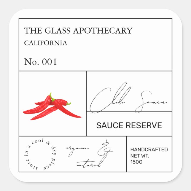 Apothecary Hot Chilli Label (Front)