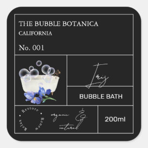 Apothecary Iris Bubble Bath Label