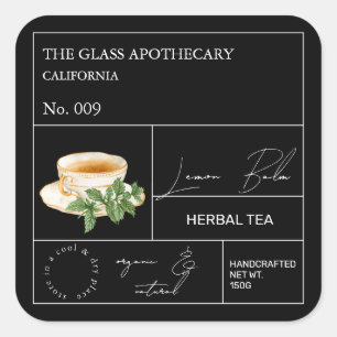 Apothecary Lemon Balm Herbal Tea Label