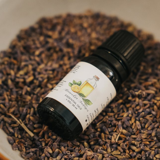 Apothecary Lemon Citrus Essential Oils Watercolor Label (Apothecary Lemon Citrus Essential Oils Watercolor Label)