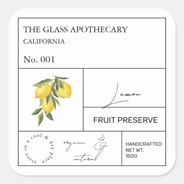 Apothecary Lemon Label (Front)