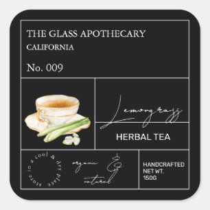 Apothecary Lemongrass Herbal Tea Label