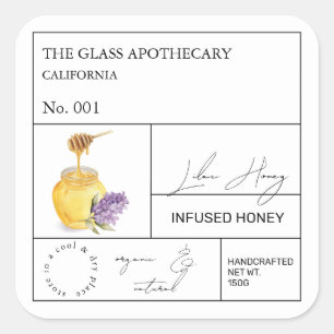Apothecary Lilac Infused Honey Label