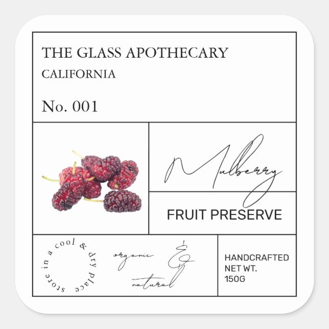 Apothecary Mulberry Label (Front)