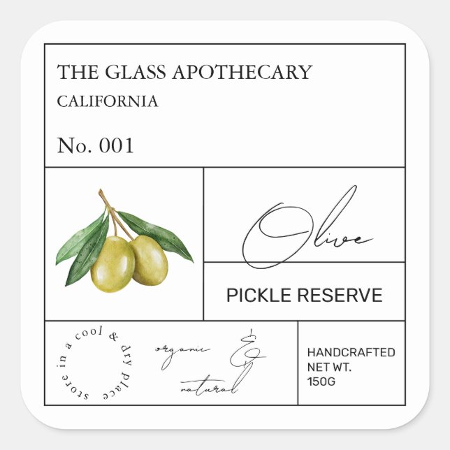 Apothecary Olive Label (Front)
