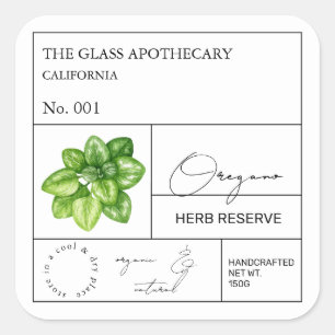 Apothecary Oregano Label