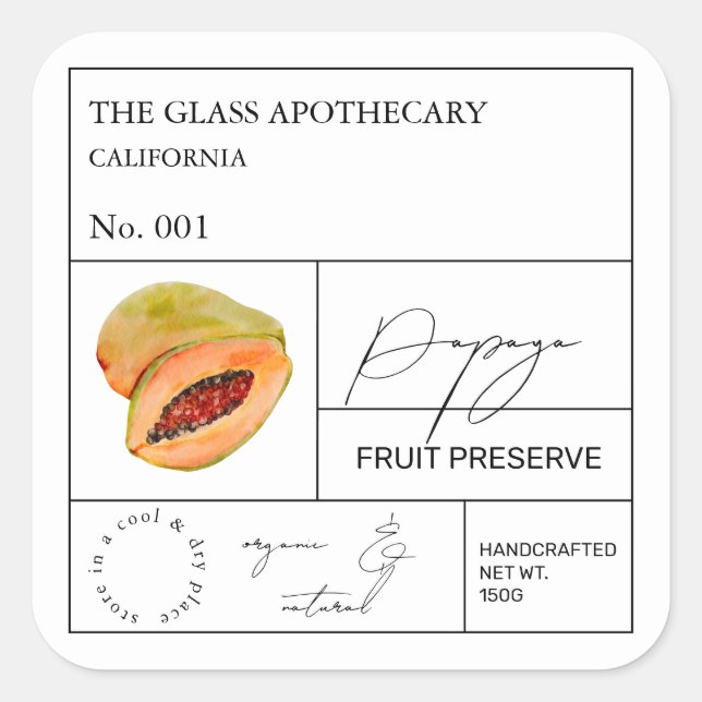 Apothecary Papaya Label (Front)