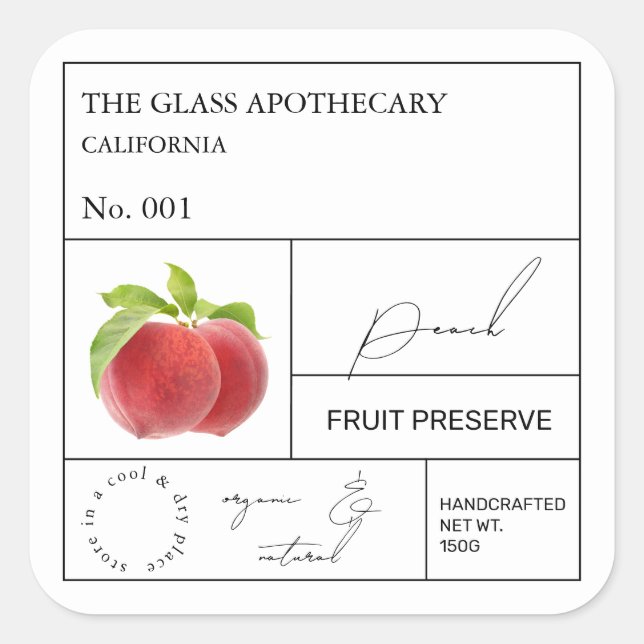 Apothecary Peach Label (Front)