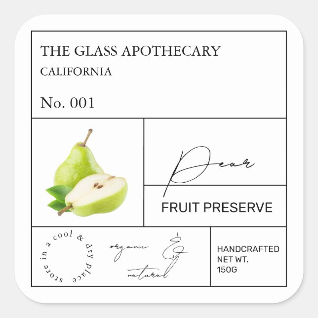 Apothecary Pear Label (Front)