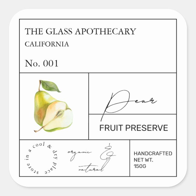 Apothecary Pear Label (Front)