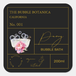 Apothecary Peony Bubble Bath Label