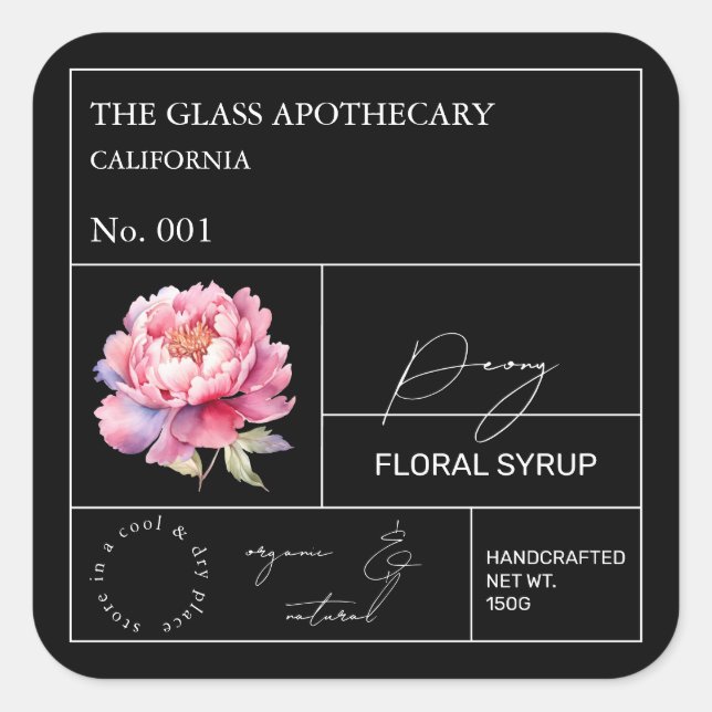 Apothecary Peony Label (Front)