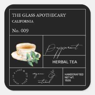 Apothecary Peppermint Herbal Tea  Label