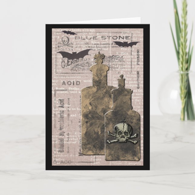 Apothecary Poison Labels Bottles Card (Front)