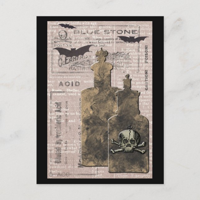 Apothecary Poison Labels Bottles Postcard (Front)
