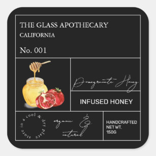 Apothecary Pomegranate Infused Honey Label