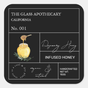 Apothecary Rosemary Infused Honey Label