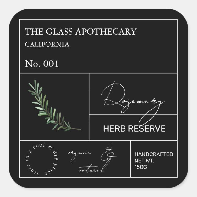 Apothecary Rosemary Label (Front)