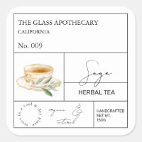 Apothecary Sage Herbal Tea Label