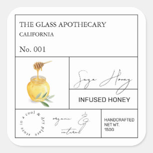 Apothecary Sage Infused Honey Label