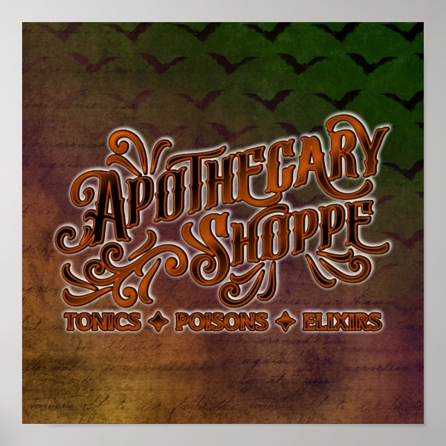 Apothecary Shoppe Halloween Gothic Sign (Front)
