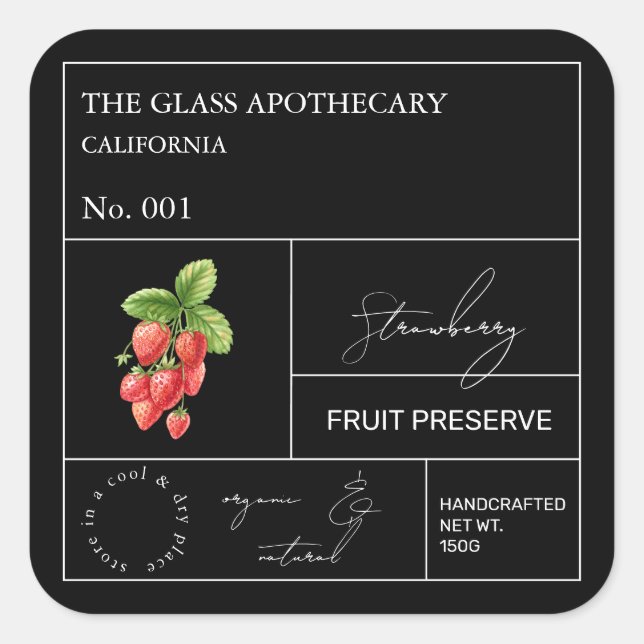 Apothecary Strawberry Label (Front)