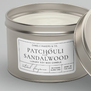 Apothecary Style Modern Rectangle Candle Tin Label