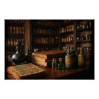Apothecary Table Medieval Scene
