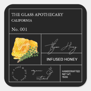 Apothecary Thyme Infused Honey Label
