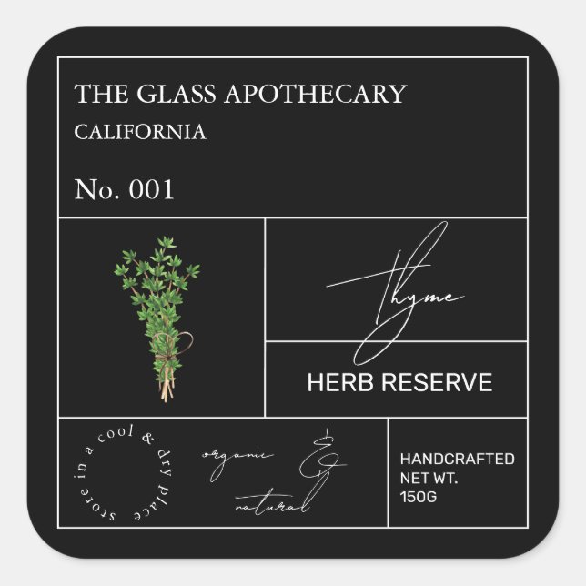 Apothecary Thyme Label (Front)