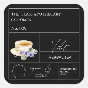 Apothecary Violet Herbal Tea Label