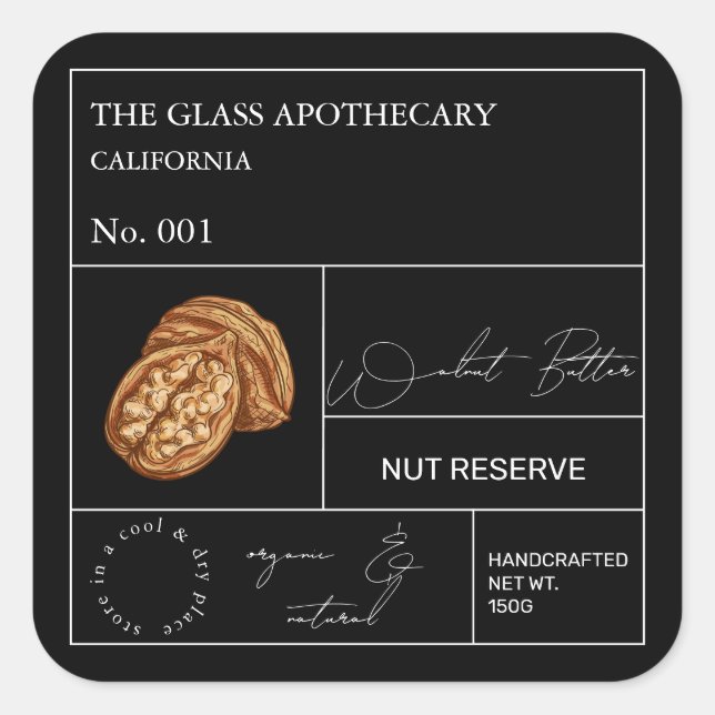 Apothecary Walnut Label (Front)
