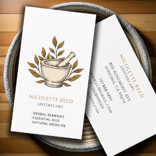 Apothecary Watercolor Mortar Pestle  Business Card