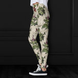 Apothecary Witch Plant | Steampunk Botanical Herbs Leggings<br><div class="desc">90s Grunge, All Grown Up! Feminine, sophisticated Victorian era shabby chic steampunk seamless pattern featuring ripped paper with a pink rose on a grunge background. This vintage 1990s inspired abstract design features a gorgeous palette that adds perfect pop of colour. For coordinating products or colours, please visit JustFharryn @zazzle.com #zazzlemade...</div>