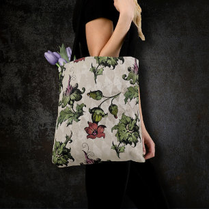 Apothecary Witch Plant   Steampunk Botanical Herbs Tote Bag