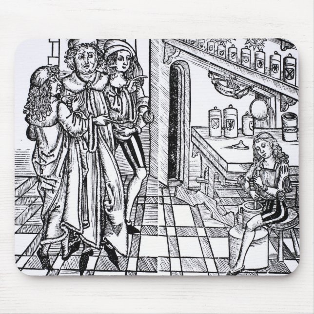 Apothecary's shop, from 'Das Buch der Cirugia' pub Mouse Pad (Front)