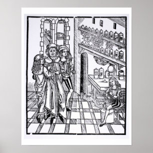 Apothecary's shop, from 'Das Buch der Cirugia' pub Poster
