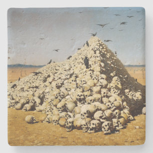 Apotheosis of War (Death and Destruction) (Skulls) Stone Coaster