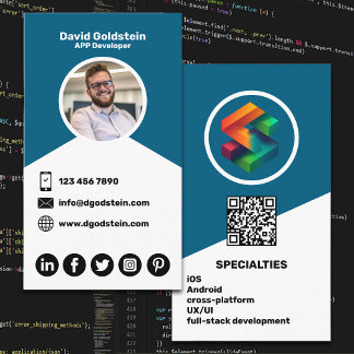App Developer - Blue Business Card